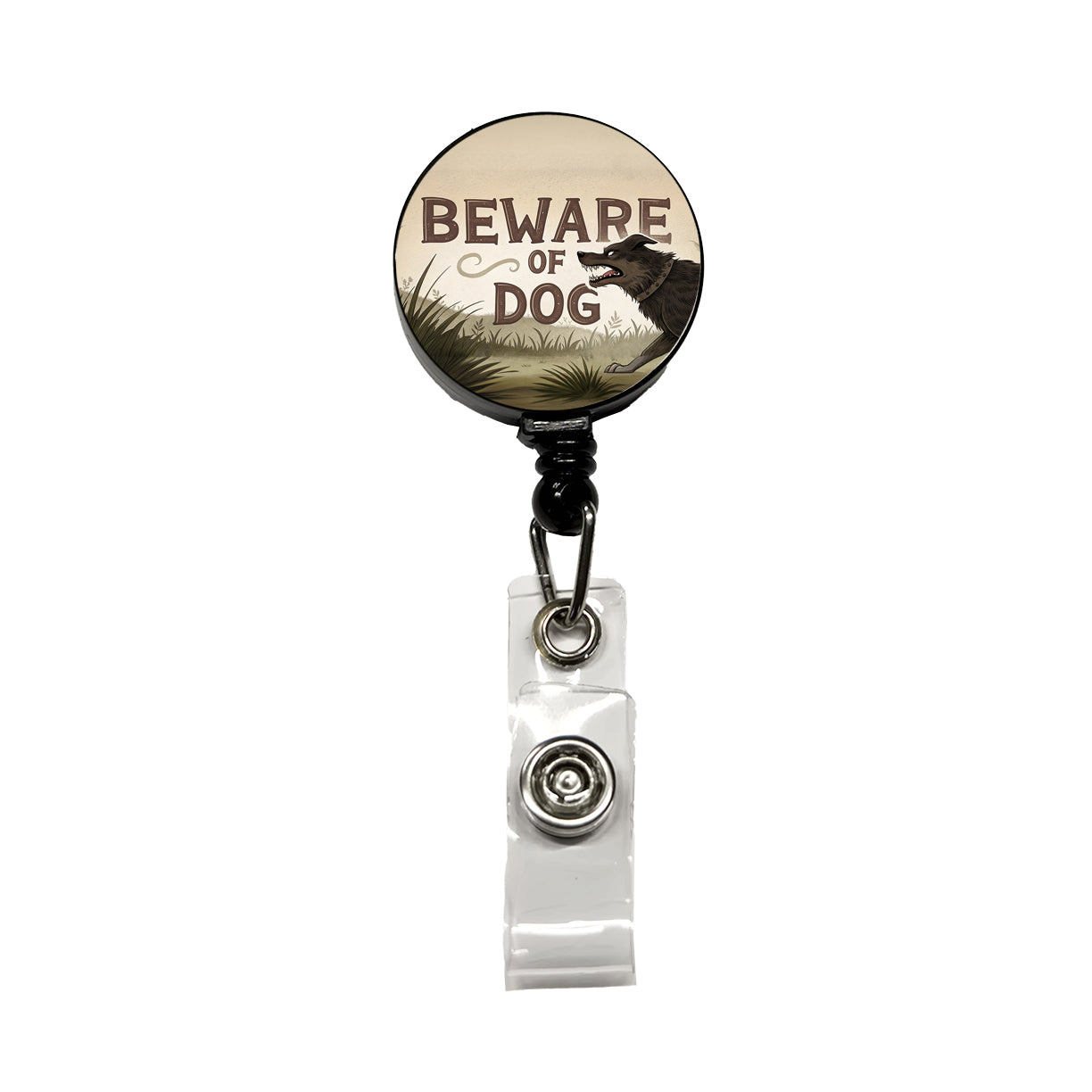 Beware Of Dog Mean Retractable ID Key Card Name Tag Badge Holder with Clip