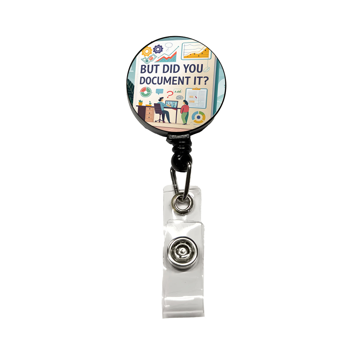But Did You Document It Funny Retractable ID Key Card Name Tag Badge Holder with Clip