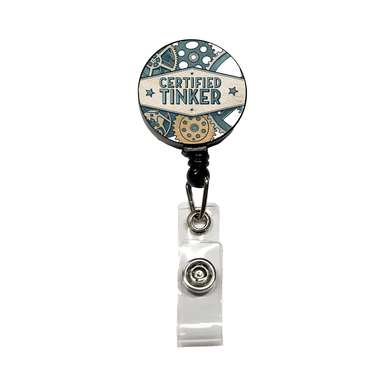 Certified Tinker Gears Retractable ID Key Card Name Tag Badge Holder with Clip