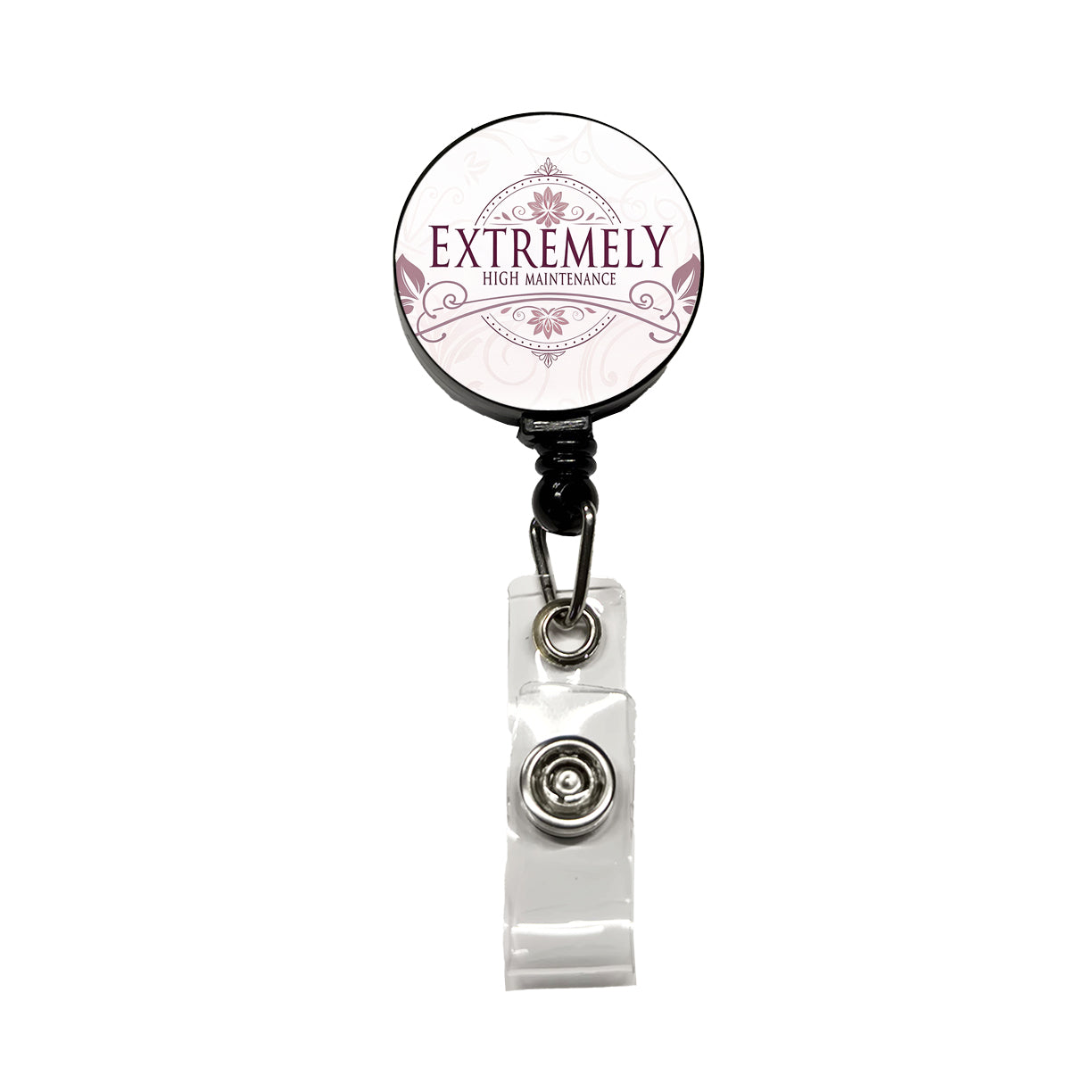 Extremely High Maintenance Funny Elegant Retractable ID Key Card Name Tag Badge Holder with Clip