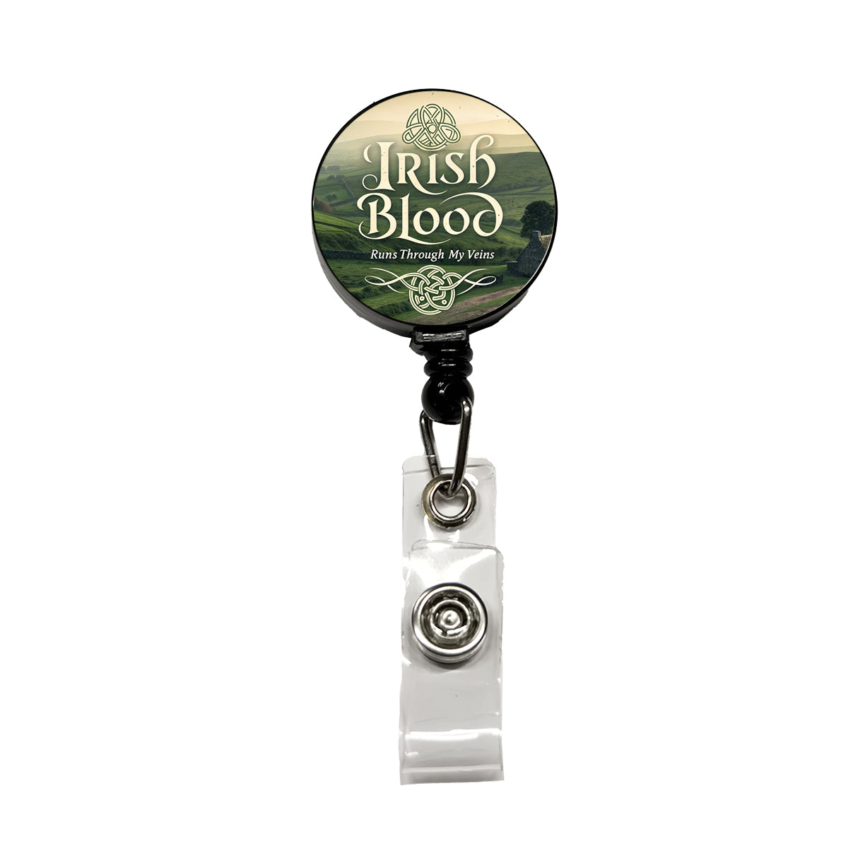 Irish Blood Runs Through My Veins Retractable ID Key Card Name Tag Badge Holder with Clip