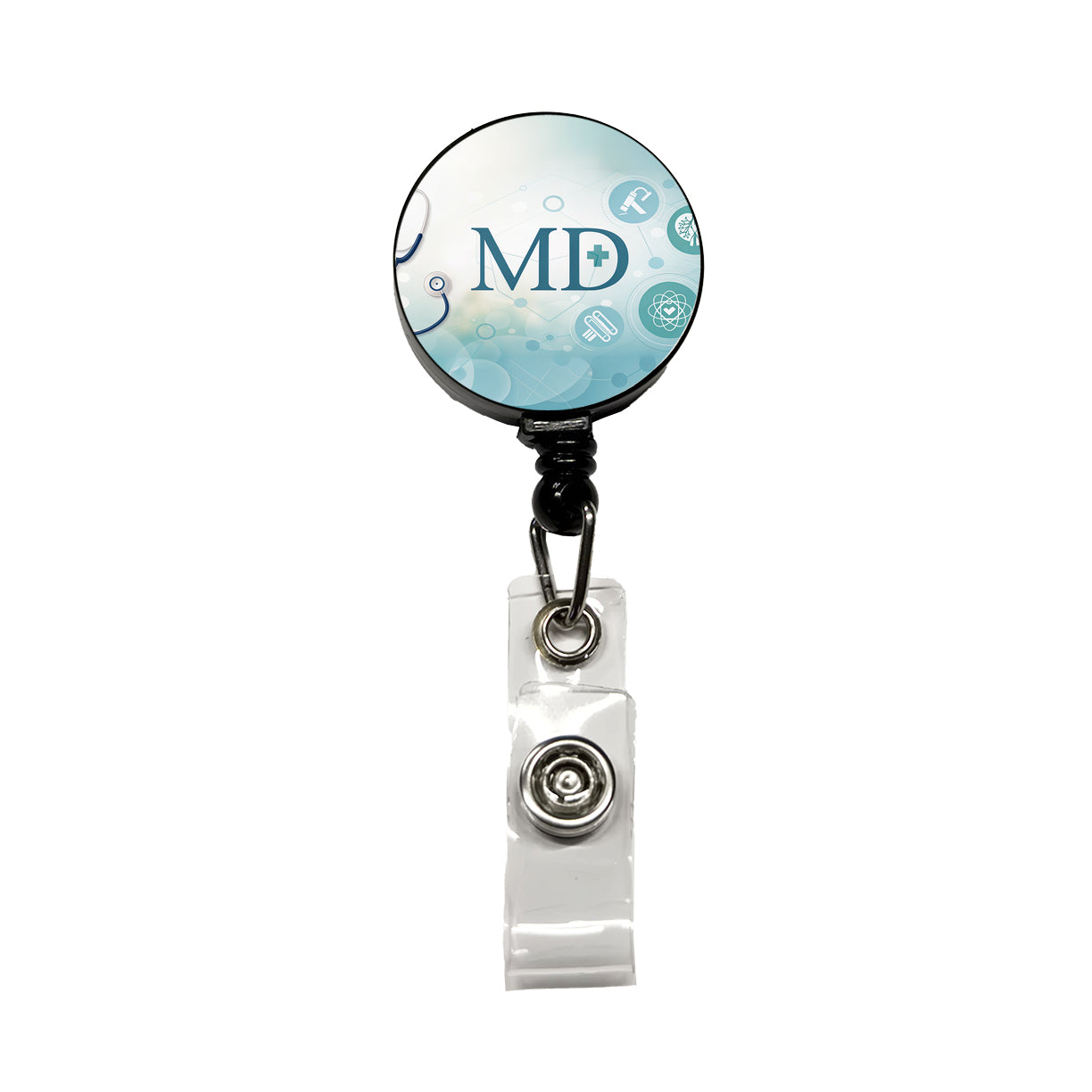 MD Doctor Medical Retractable ID Key Card Name Tag Badge Holder with Clip
