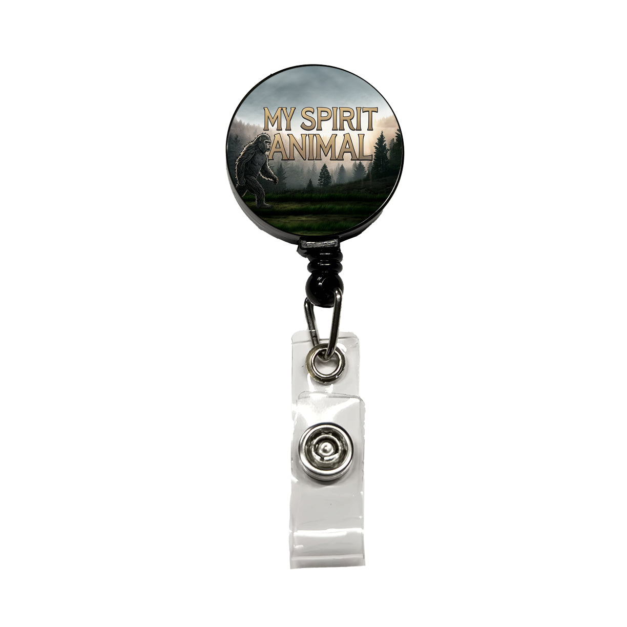 My Spirit Animal Bigfoot Funny Fantasy Retractable ID Key Card Name Tag Badge Holder with Clip