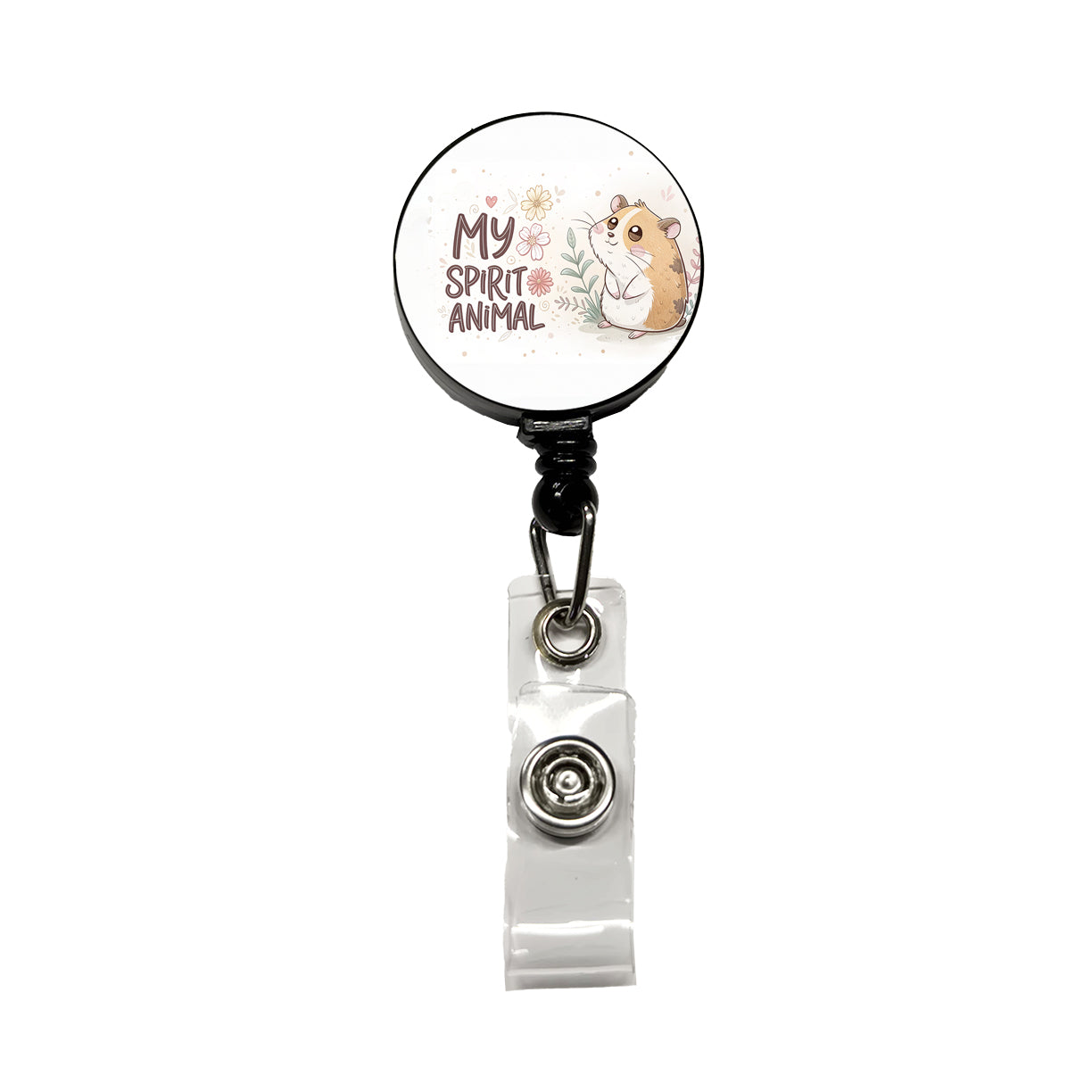 My Spirit Animal Hamster Funny Retractable ID Key Card Name Tag Badge Holder with Clip