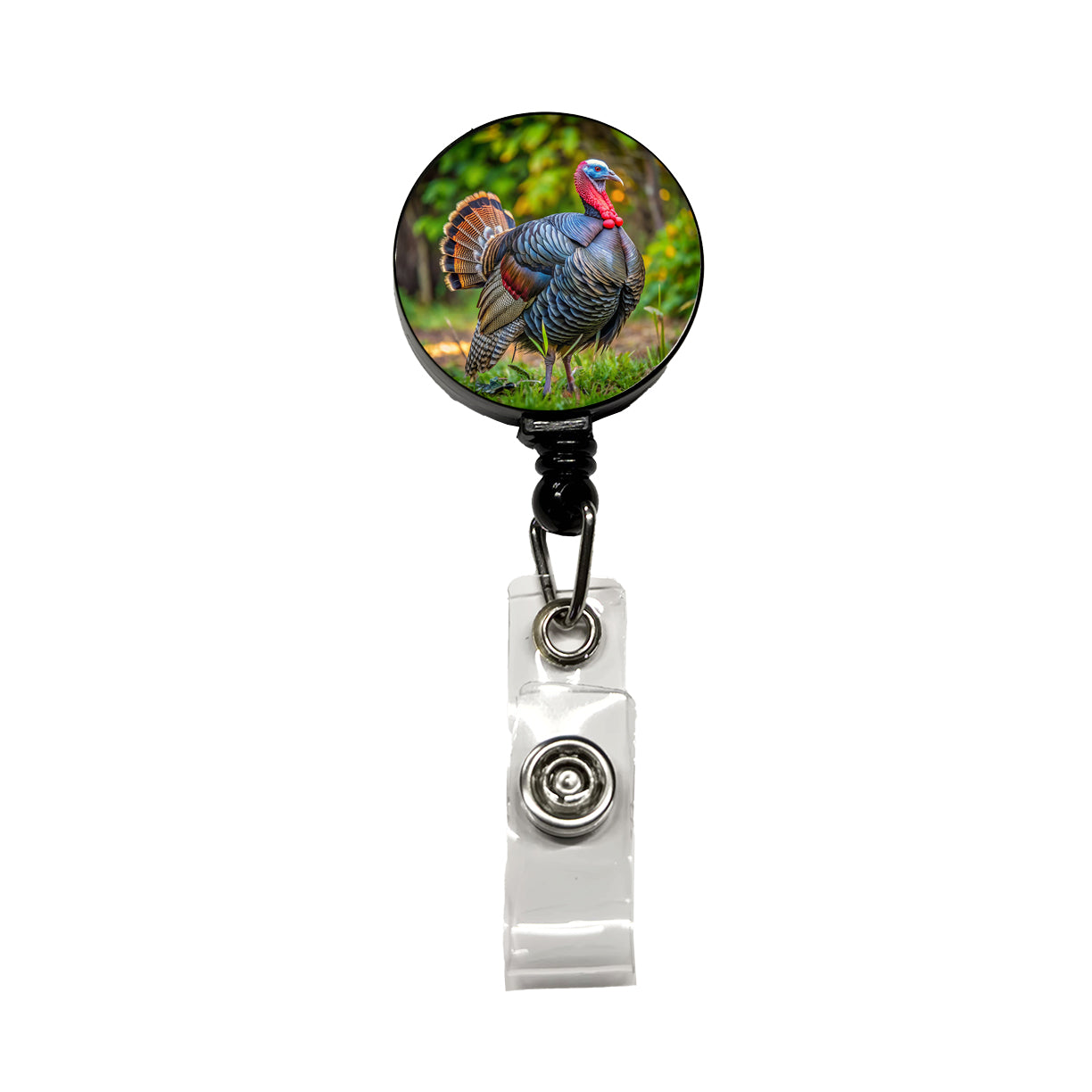 Tom Gobbler Male Turkey Photograph Retractable ID Key Card Name Tag Badge Holder with Clip