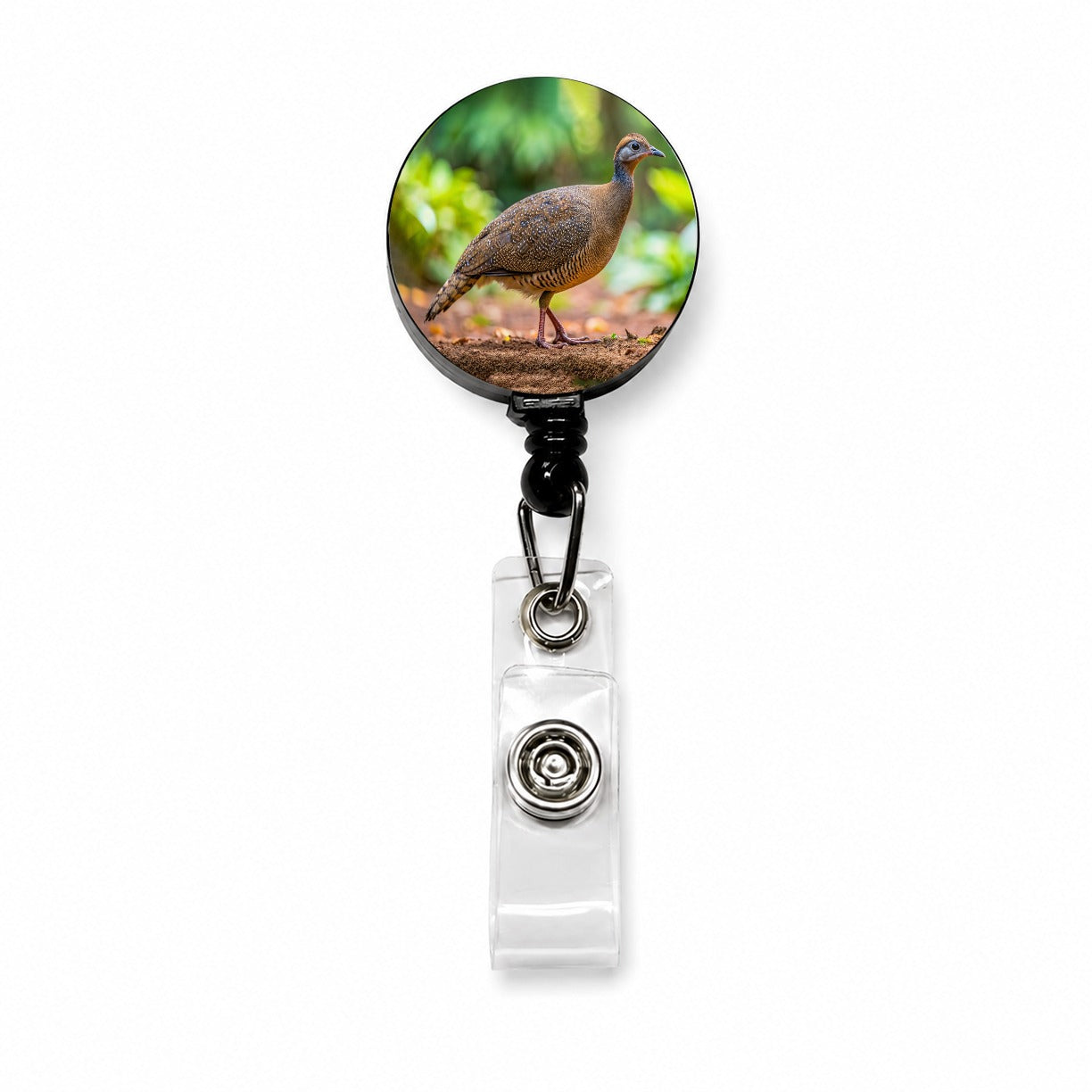 Tinamou Bird Photo Retractable ID Key Card Name Tag Badge Holder with Clip