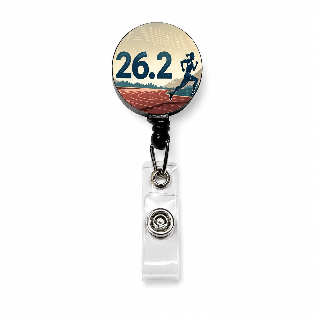 26.2 Marathon Running Jogging Track Retractable ID Key Card Name Tag Badge Holder with Clip