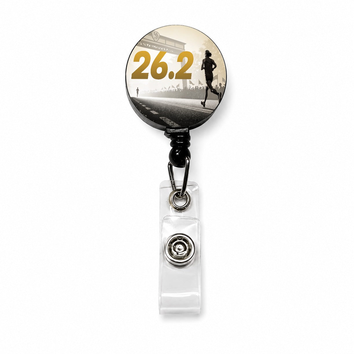 26.2 Marathon Running Jogging Retractable ID Key Card Name Tag Badge Holder with Clip