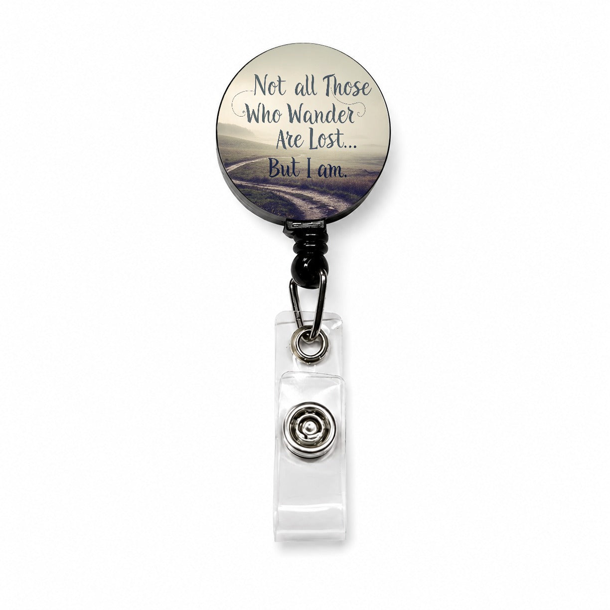Not All Those Who Wander Are Lost But I Am Funny Retractable ID Key Card Name Tag Badge Holder with Clip