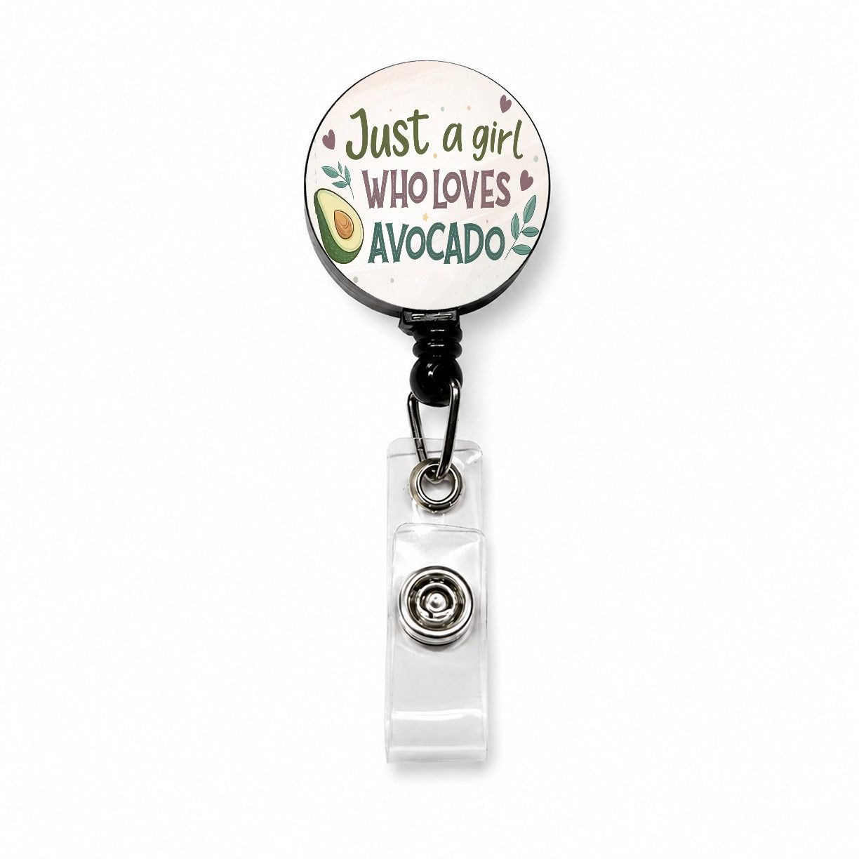 Just A Girl Who Loves Avocado Funny Retractable ID Key Card Name Tag Badge Holder with Clip