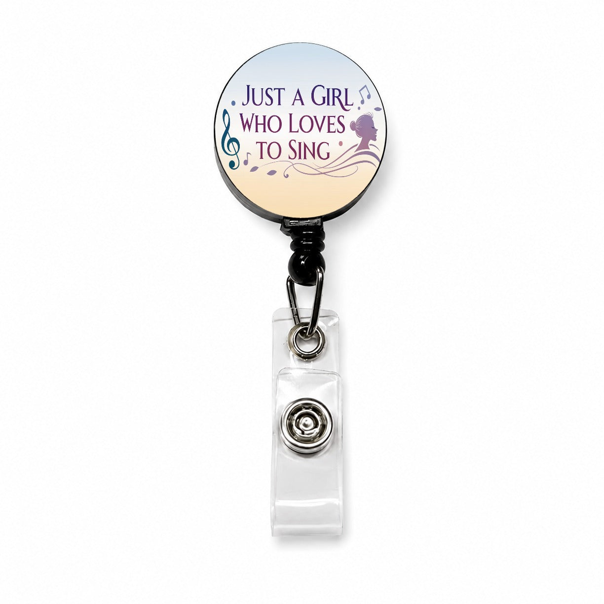 Just A Girl Who Loves To Sing Cute Retractable ID Key Card Name Tag Badge Holder with Clip