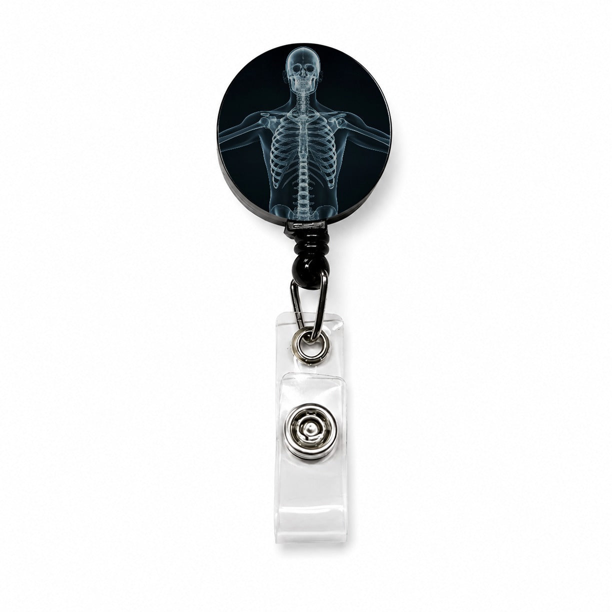 Anatomy Skeleton Xray Science Retractable ID Key Card Name Tag Badge Holder with Clip