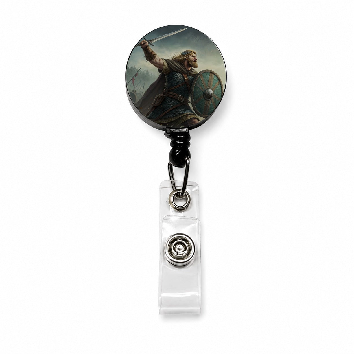 Beowulf Viking Legend Retractable ID Key Card Name Tag Badge Holder with Clip