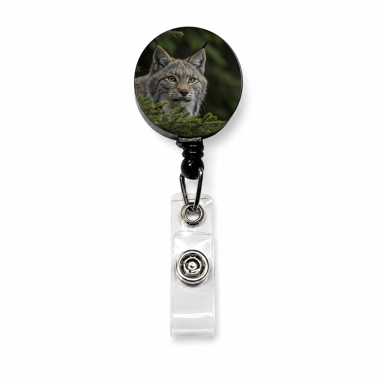 Canada Lynx Wildlife Nature Retractable ID Key Card Name Tag Badge Holder with Clip