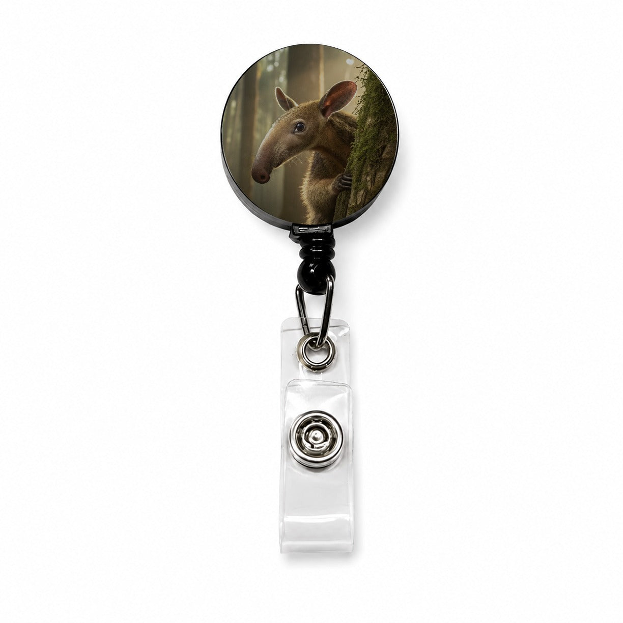 Curious Anteater Nature Photo Retractable ID Key Card Name Tag Badge Holder with Clip