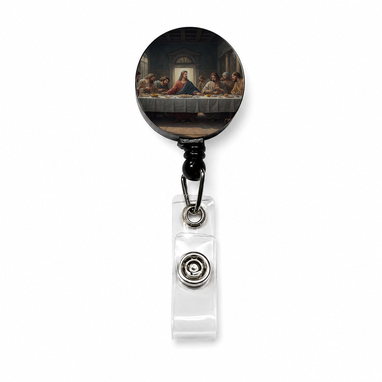 Last Supper Da Vinci Inspired Retractable ID Key Card Name Tag Badge Holder with Clip
