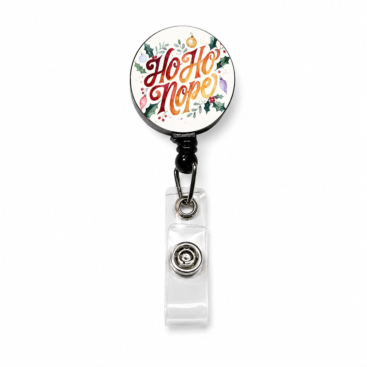 Ho Ho Nope Christmas Funny Retractable ID Key Card Name Tag Badge Holder with Clip