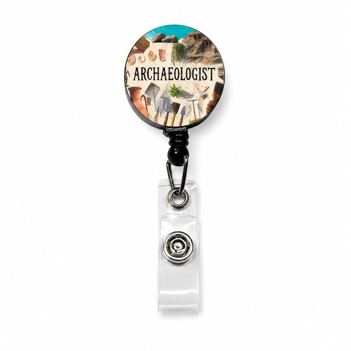 Archaeologist Retractable ID Key Card Name Tag Badge Holder with Clip