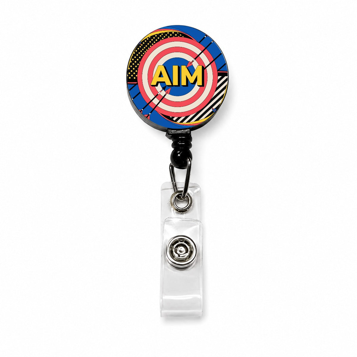 Archery Bow Arrow Target Retractable ID Key Card Name Tag Badge Holder with Clip