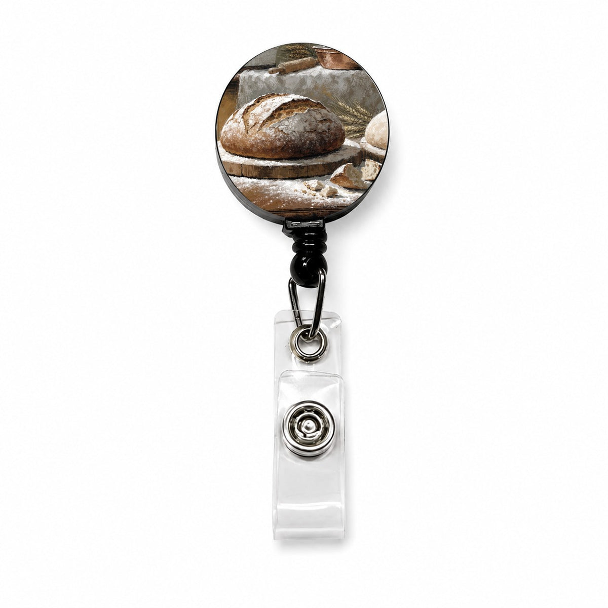 Artisan Bread Baking Retractable ID Key Card Name Tag Badge Holder with Clip
