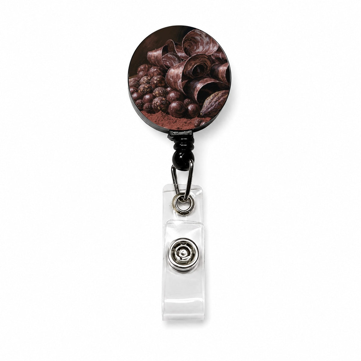 Artisan Chocolate Truffles Retractable ID Key Card Name Tag Badge Holder with Clip