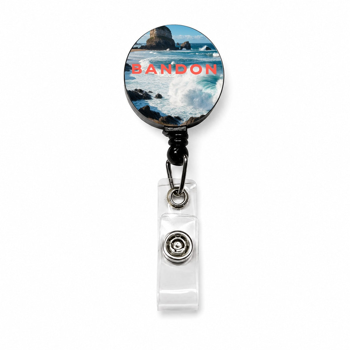 Bandon Oregon Travel Retractable ID Key Card Name Tag Badge Holder with Clip