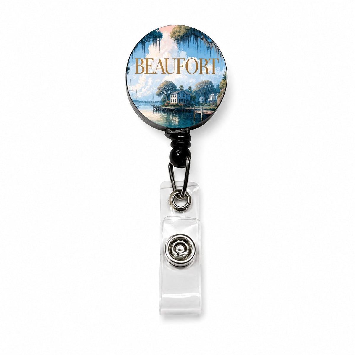 Beaufort South Carolina Travel Retractable ID Key Card Name Tag Badge Holder with Clip