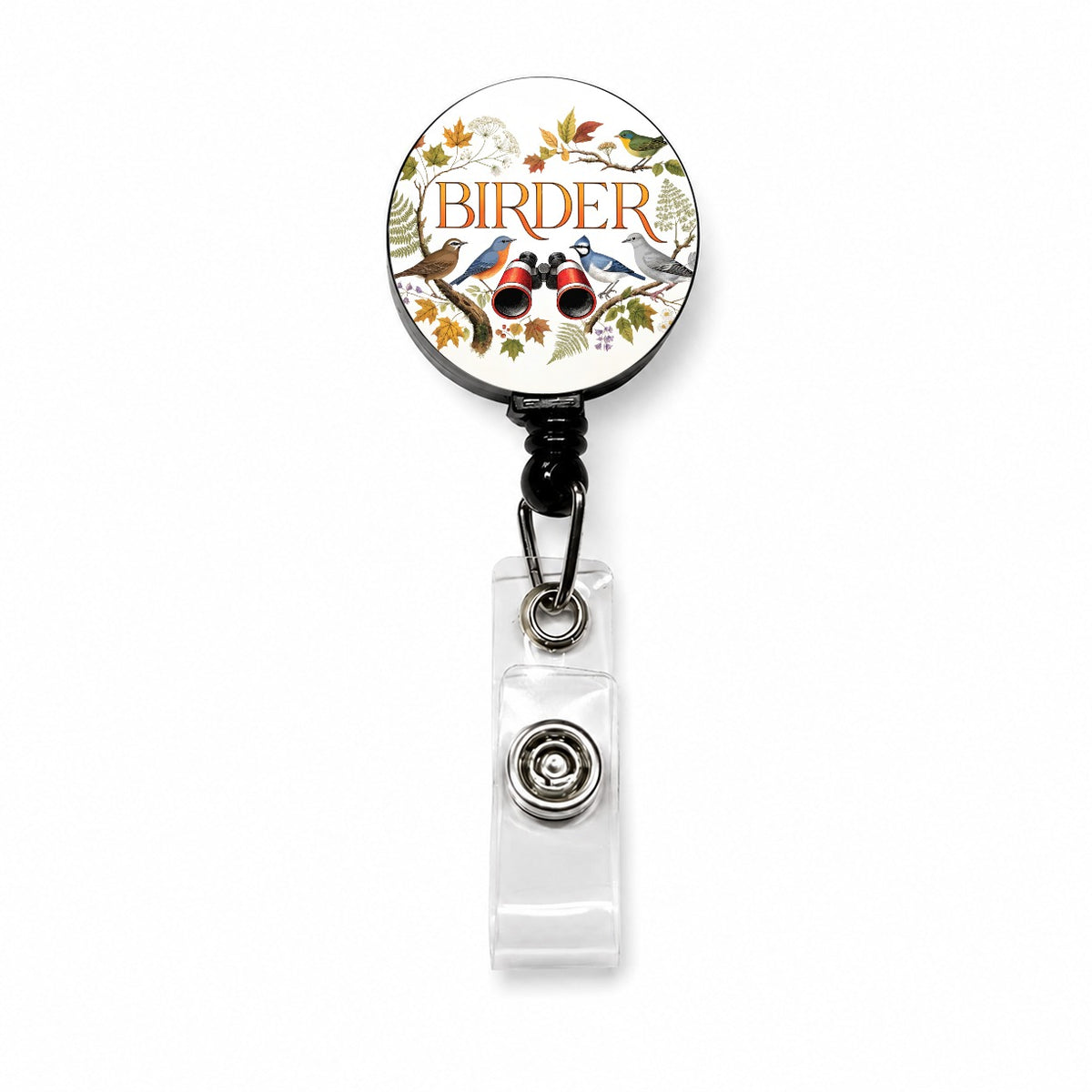 Birder Birdwatching Binoculars Retractable ID Key Card Name Tag Badge Holder with Clip
