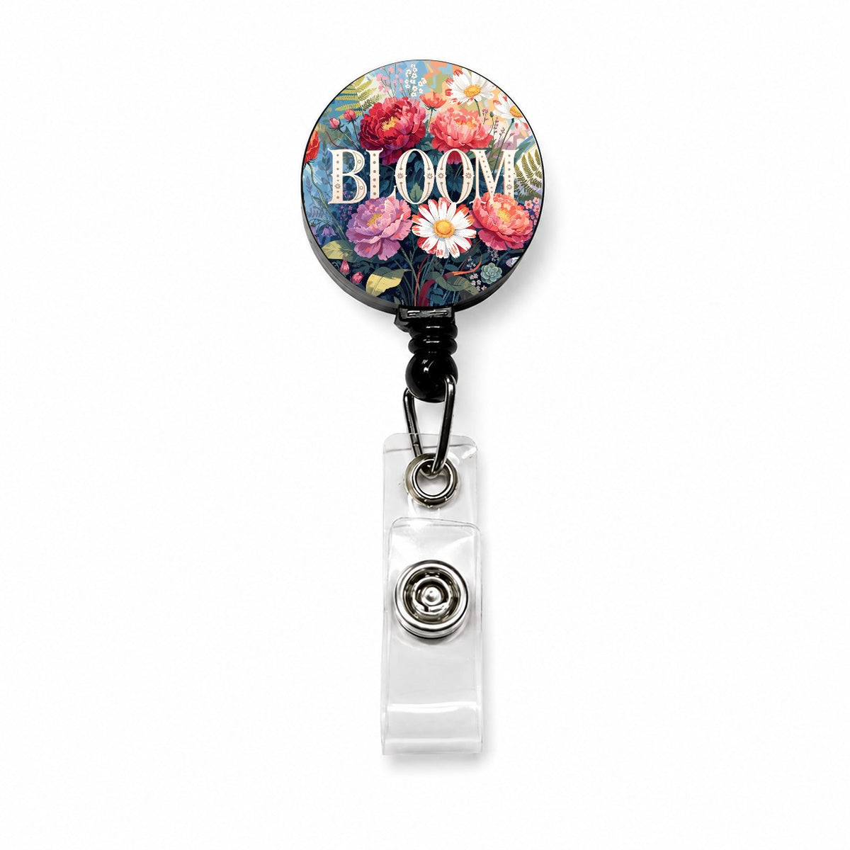 Bloom Gardening Flowers Floral Retractable ID Key Card Name Tag Badge Holder with Clip
