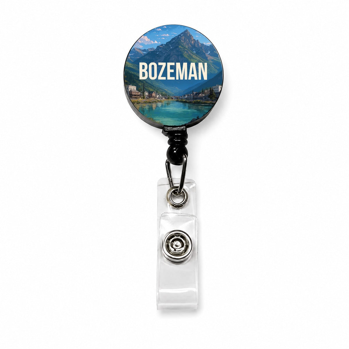 Bozeman Montana Travel Retractable ID Key Card Name Tag Badge Holder with Clip
