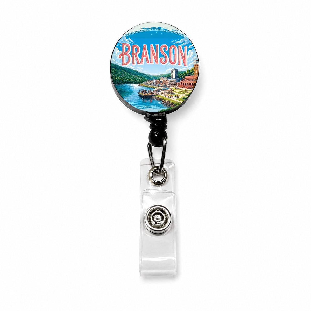 Branson Missouri Travel Retractable ID Key Card Name Tag Badge Holder with Clip