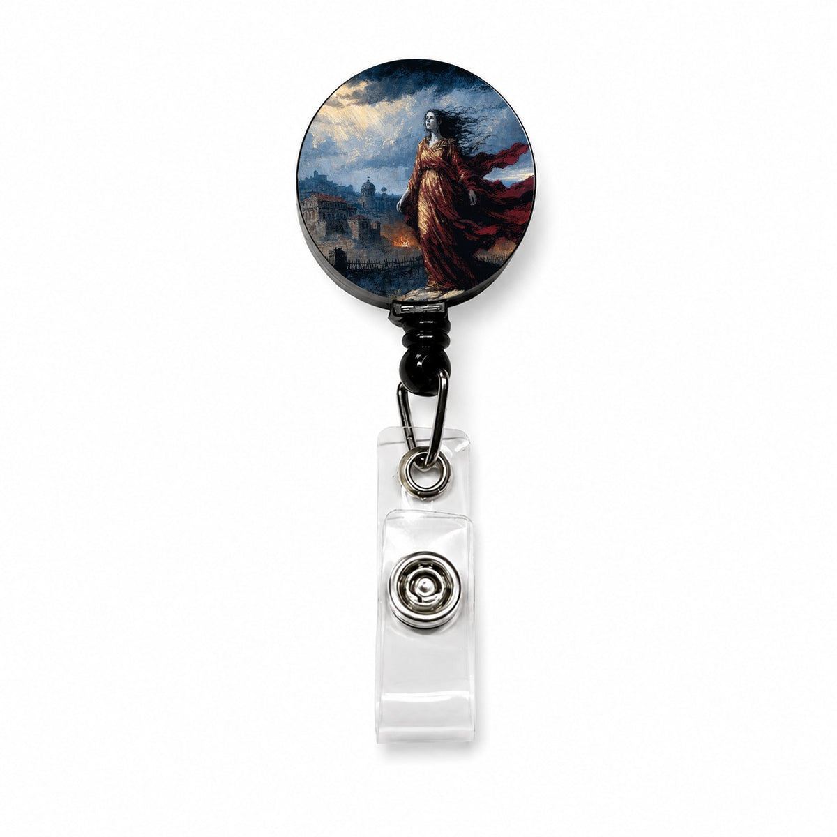 Cassandra Trojan Prophetess Retractable ID Key Card Name Tag Badge Holder with Clip