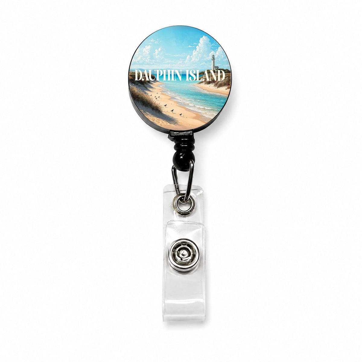 Dauphin Island Alabama Travel Retractable ID Key Card Name Tag Badge Holder with Clip