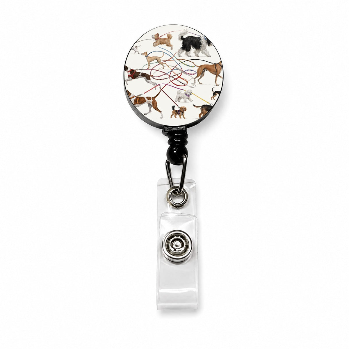 Dog Walking Fun Retractable ID Key Card Name Tag Badge Holder with Clip