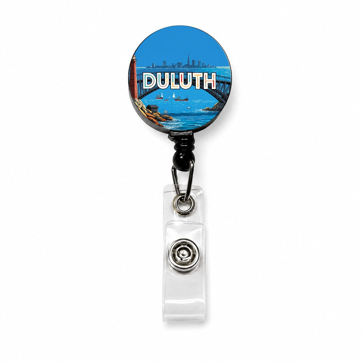 Duluth Minnesota Travel Retractable ID Key Card Name Tag Badge Holder with Clip