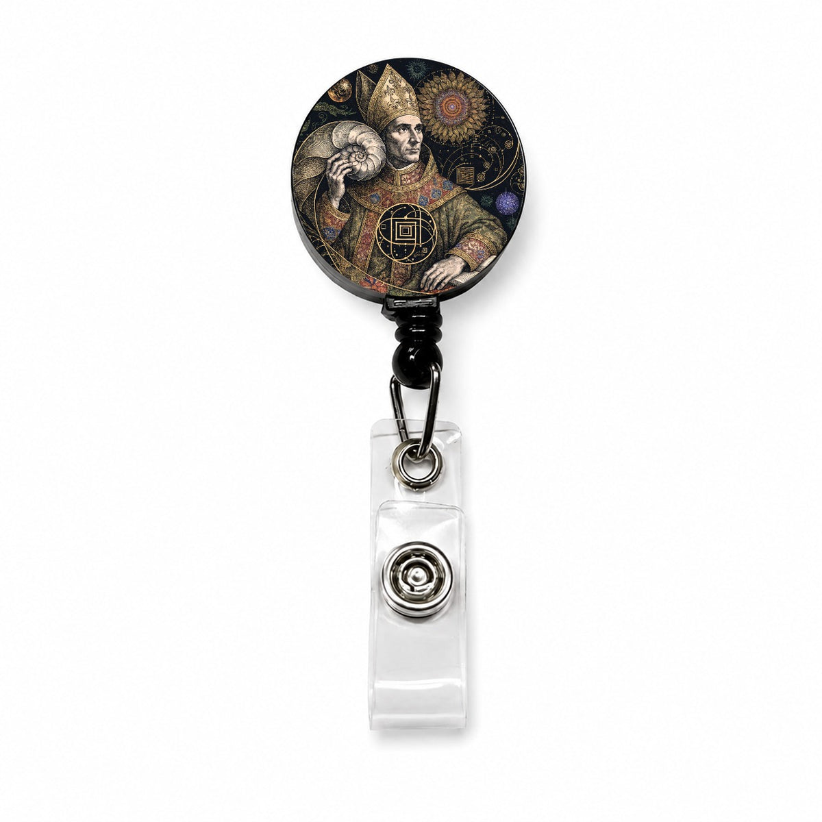 Fibonacci Mathematician Retractable ID Key Card Name Tag Badge Holder with Clip
