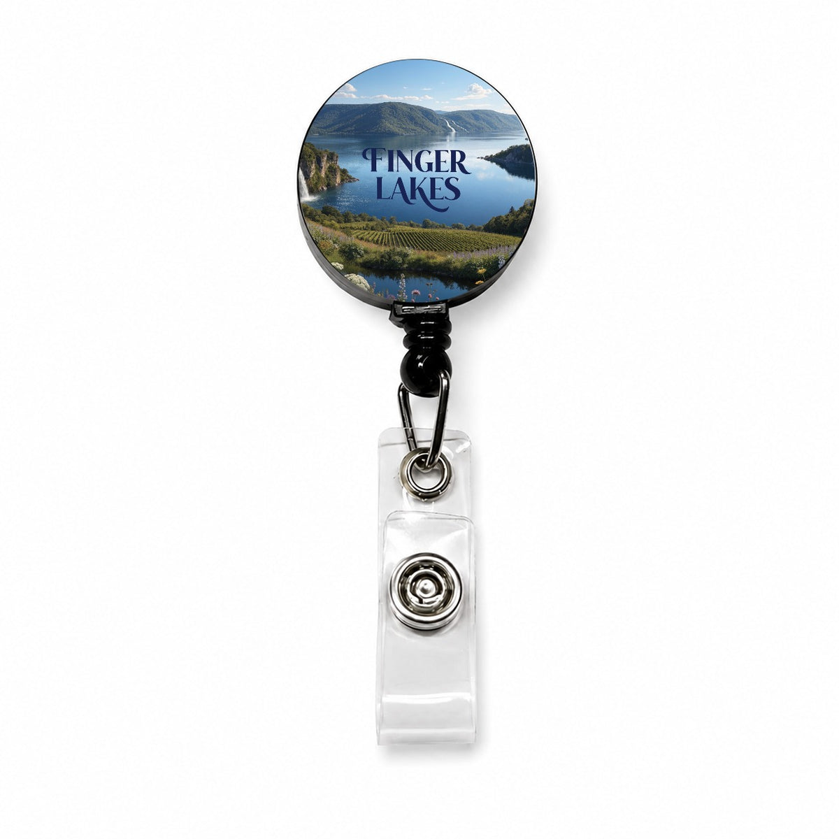 Finger Lakes Travel Retractable ID Key Card Name Tag Badge Holder with Clip