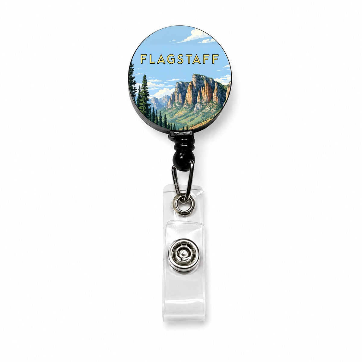Flagstaff Arizona Travel Retractable ID Key Card Name Tag Badge Holder with Clip