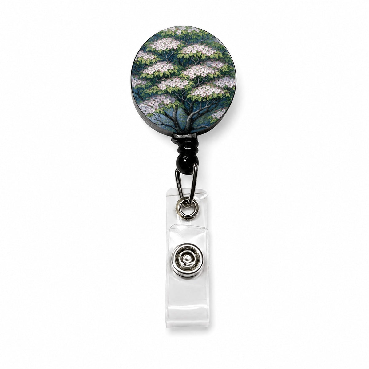 Flowering Dogwood Tree Retractable ID Key Card Name Tag Badge Holder with Clip