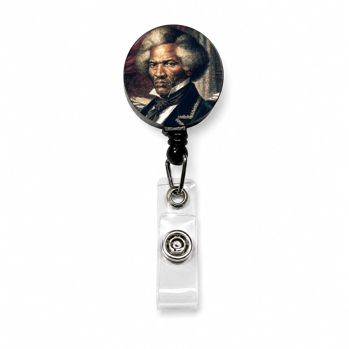 Frederick Douglass Abolitionist Retractable ID Key Card Name Tag Badge Holder with Clip