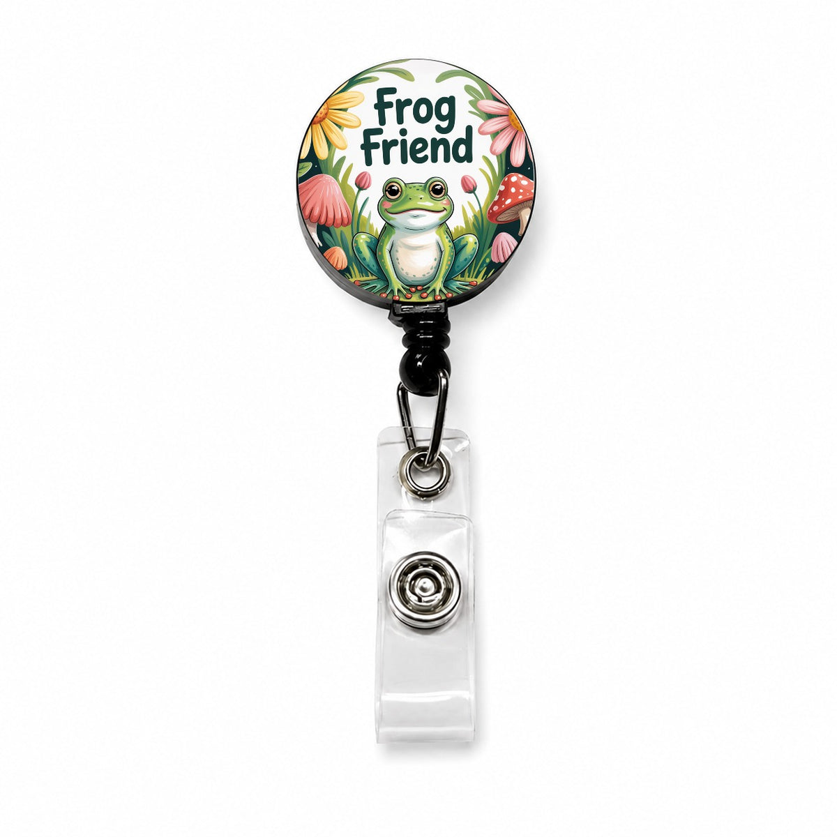 Frog Friend Charming Retractable ID Key Card Name Tag Badge Holder with Clip