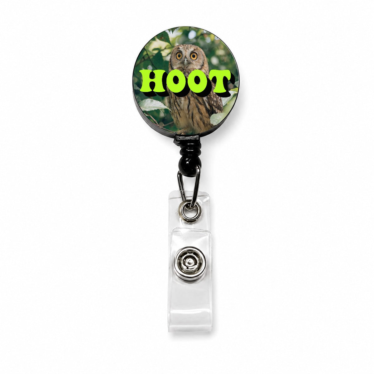 Hoot Owl Funny Retractable ID Key Card Name Tag Badge Holder with Clip