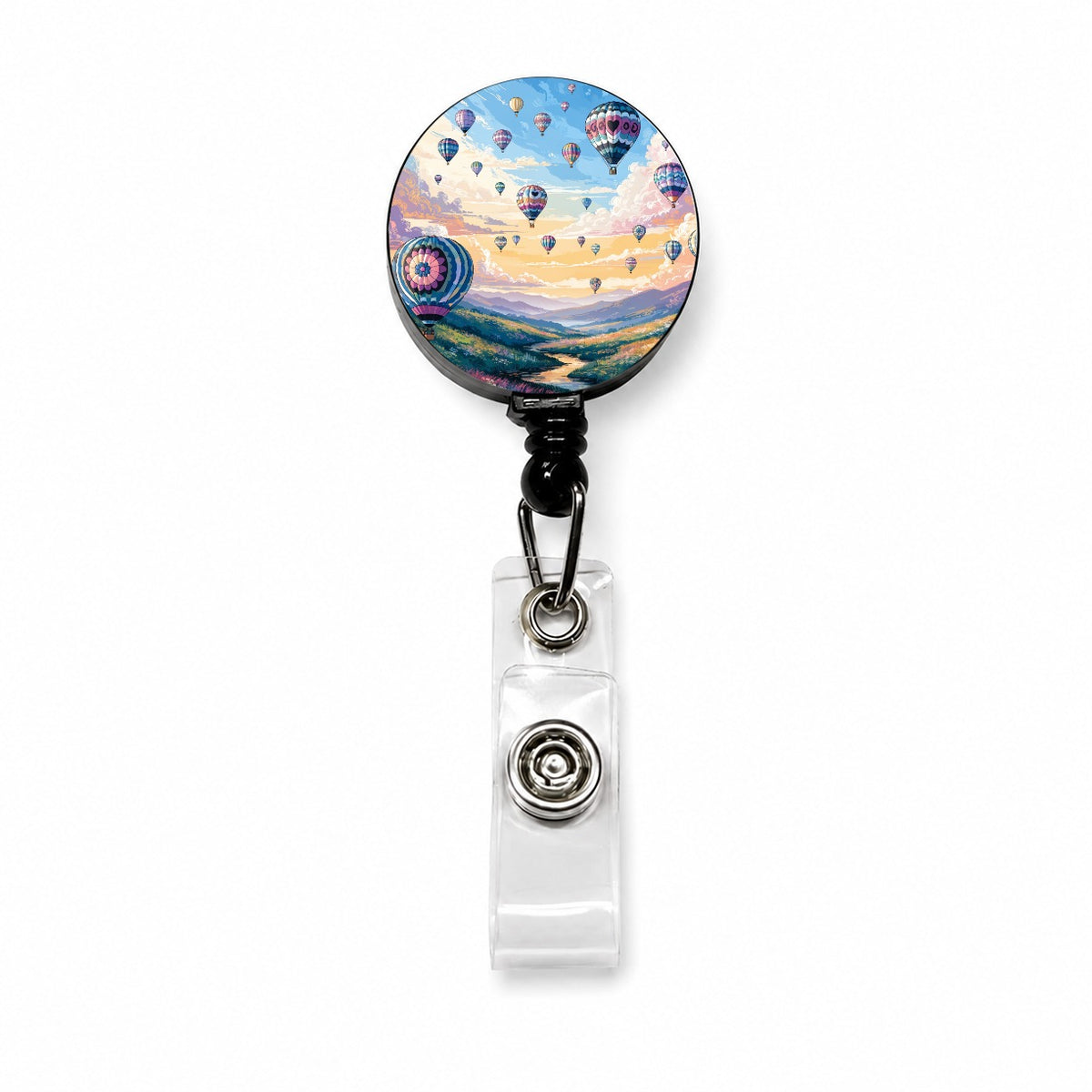 Hot Air Balloons Festival Retractable ID Key Card Name Tag Badge Holder with Clip