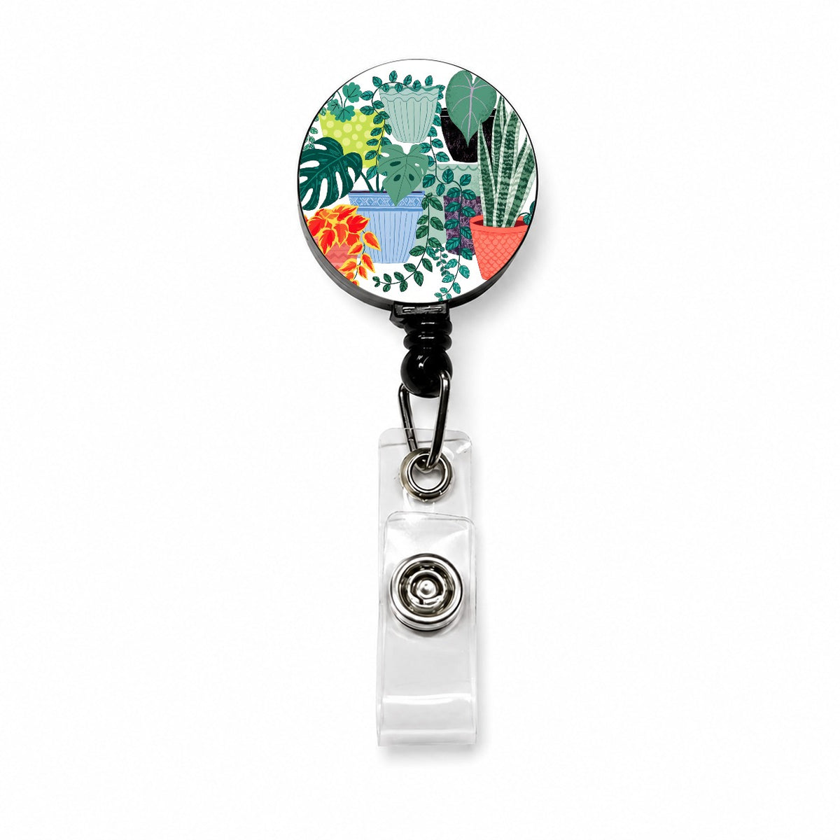 Houseplant Plant Lover Retractable ID Key Card Name Tag Badge Holder with Clip