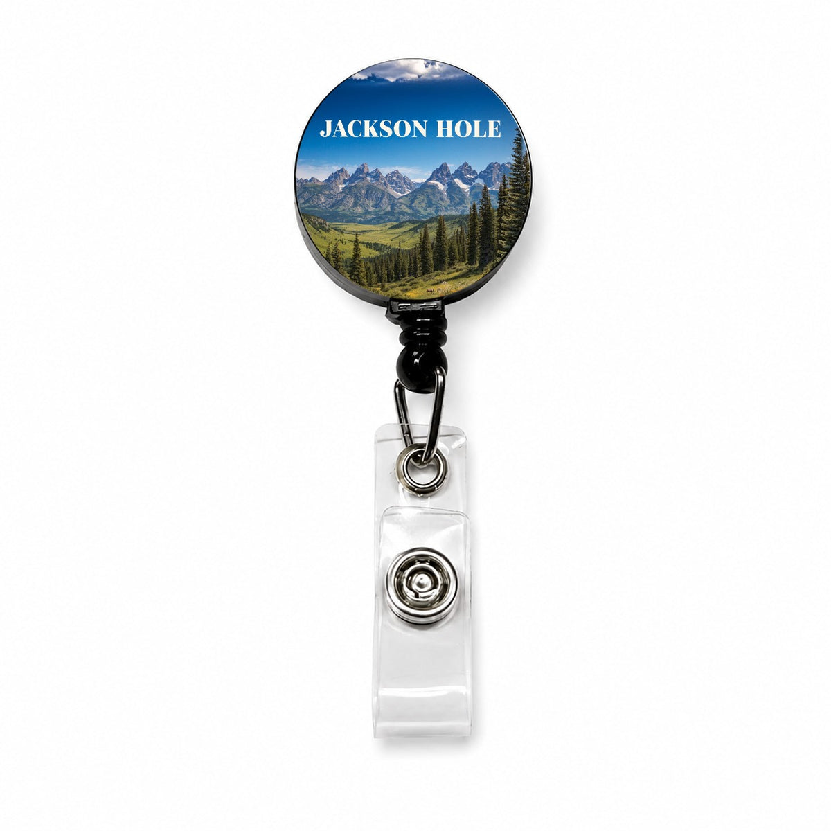 Jackson Hole Wyoming Travel Retractable ID Key Card Name Tag Badge Holder with Clip
