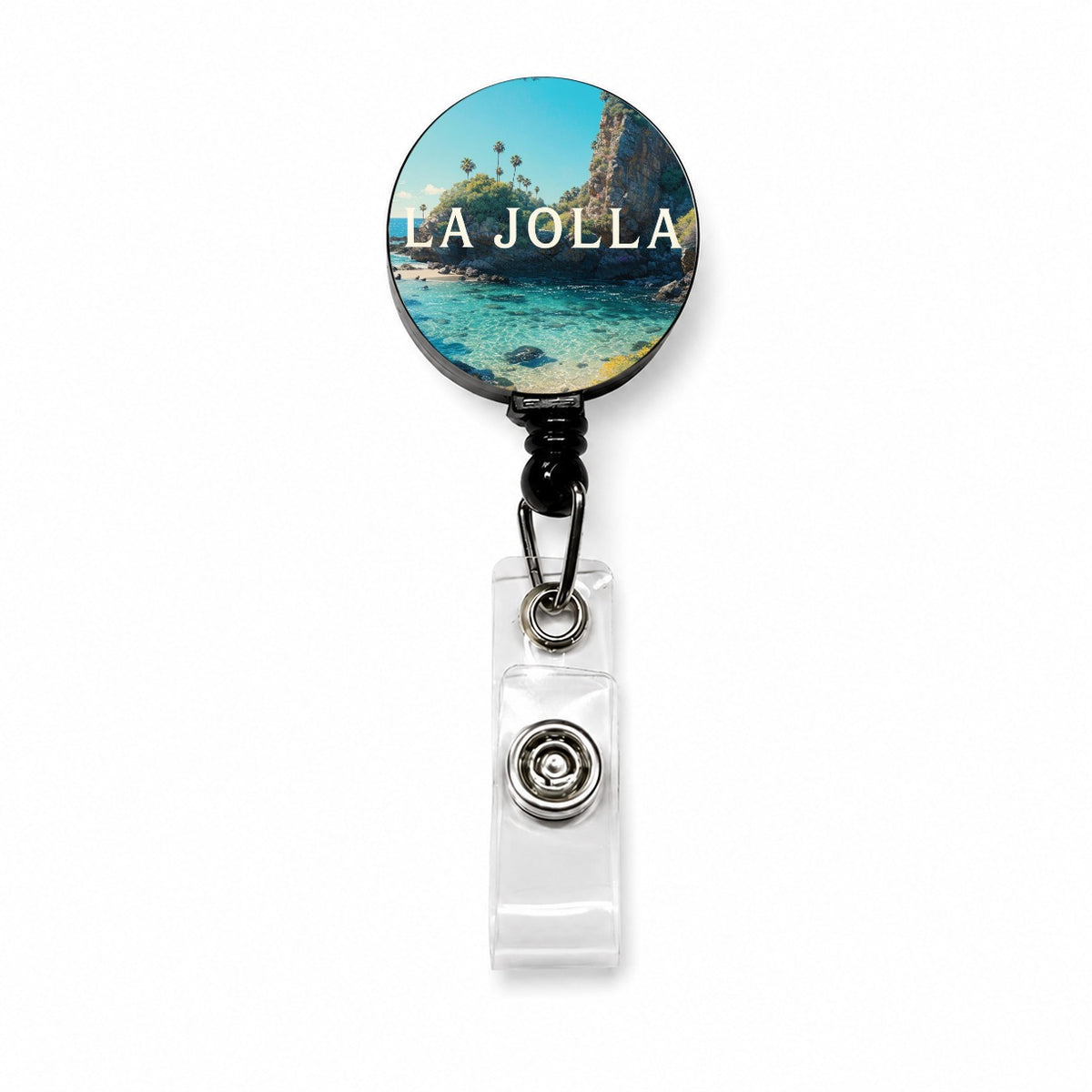La Jolla California Travel Retractable ID Key Card Name Tag Badge Holder with Clip