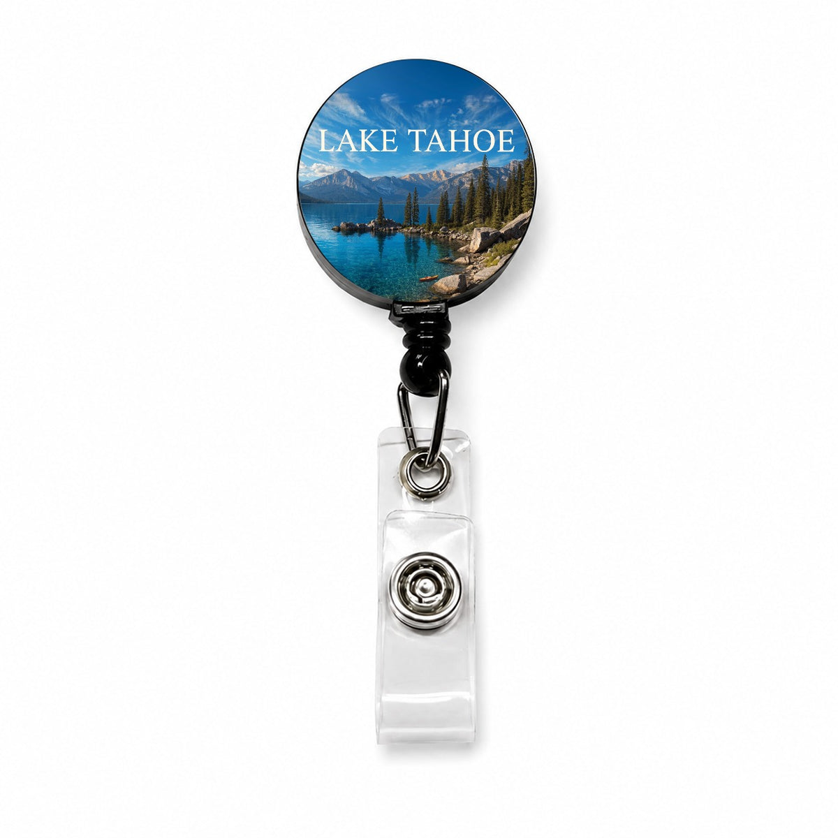 Lake Tahoe California Nevada Travel Retractable ID Key Card Name Tag Badge Holder with Clip