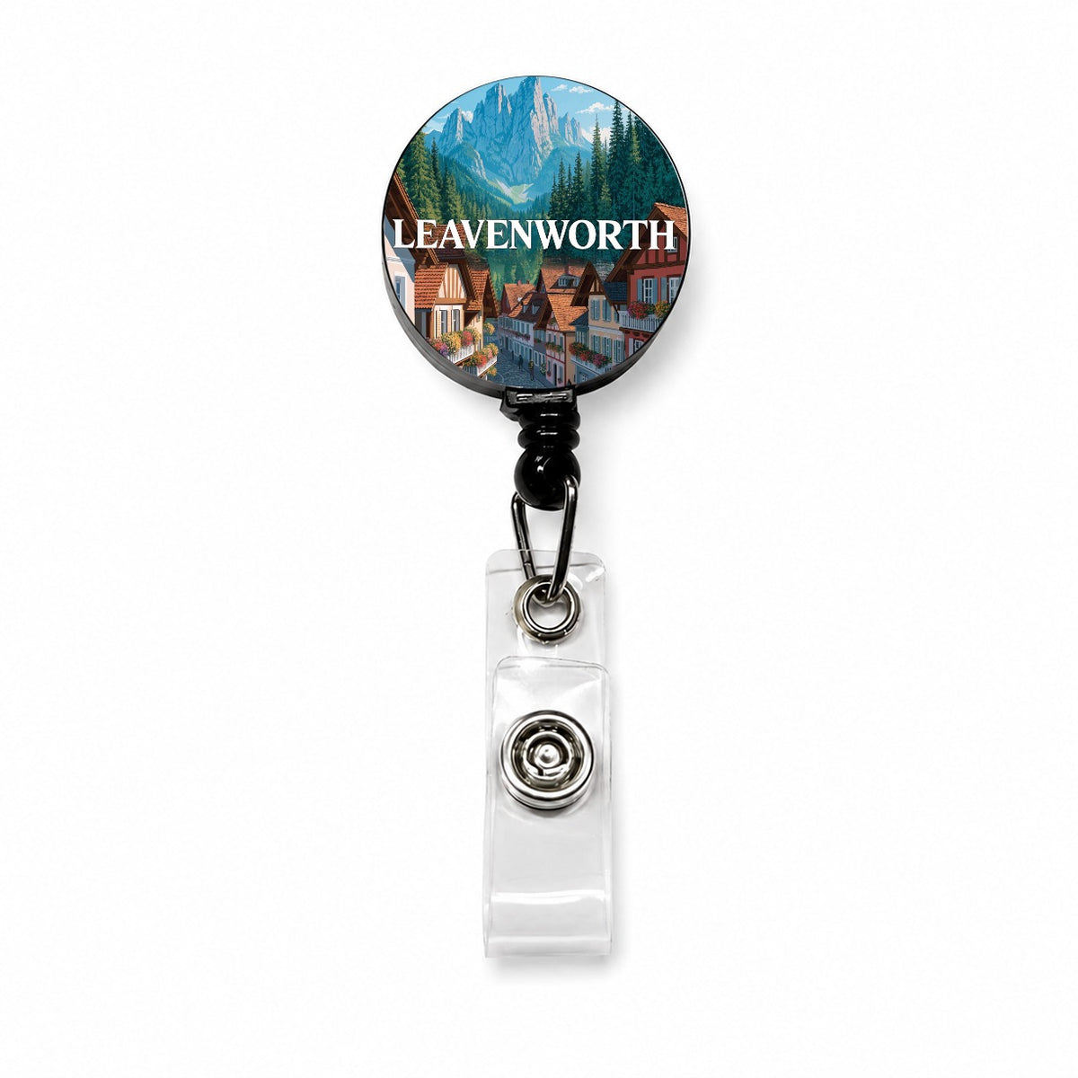 Leavenworth Washington Travel Retractable ID Key Card Name Tag Badge Holder with Clip