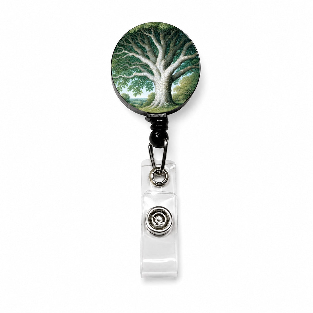 Majestic Sycamore Tree Retractable ID Key Card Name Tag Badge Holder with Clip