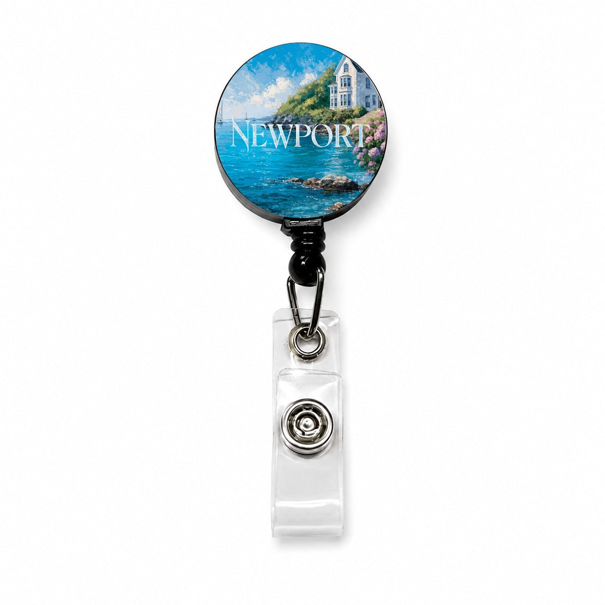 Newport Rhode Island Travel Retractable ID Key Card Name Tag Badge Holder with Clip